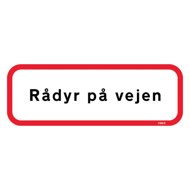 Rådyr på vejen Skilt