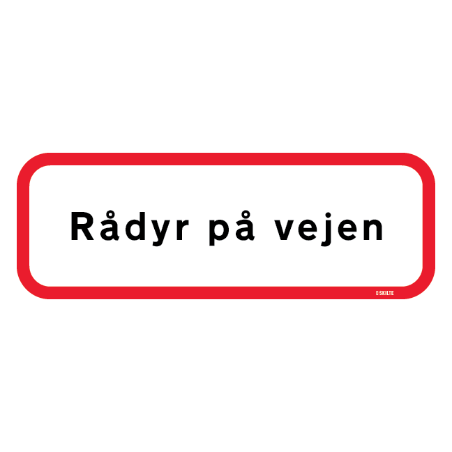Rådyr på vejen Skilt