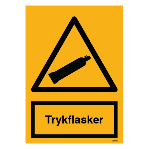 Trykflasker. Advarselsskilt