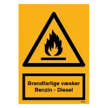 Brandfarlige væsker Benzin - Diesel skilt