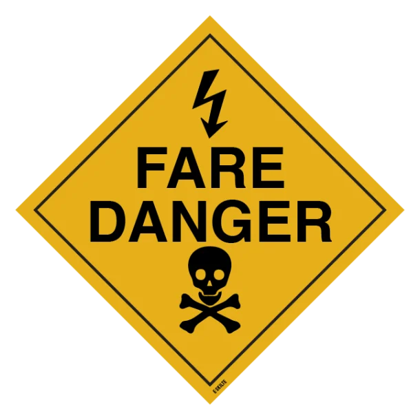 Fare Danger. Advarselsskilt