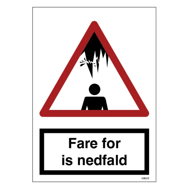 Fare for is nedfald. Advarselsskilt