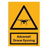 Advarsel! Drone flyvning skilt