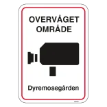 Overvågningsskilt - Overvåget område med dit eget logo på