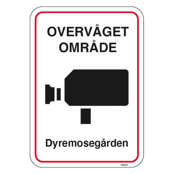 Overvågningsskilt - Overvåget område med dit eget logo på