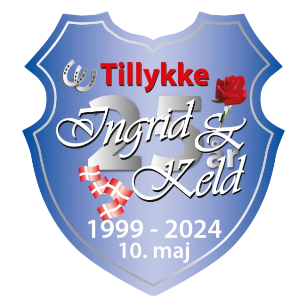 Sølvbryllupsskilt Skjold