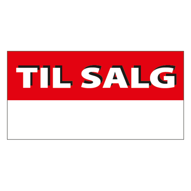 Til Salg Rød. Salgsskilt - Image 2