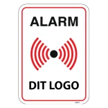 Alarm skilt med eget logo eller tekst