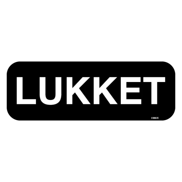 Lukket sort. Skilt Firkantet.