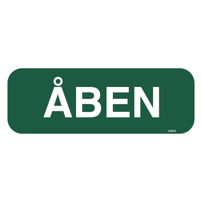 Åben grønt skilt