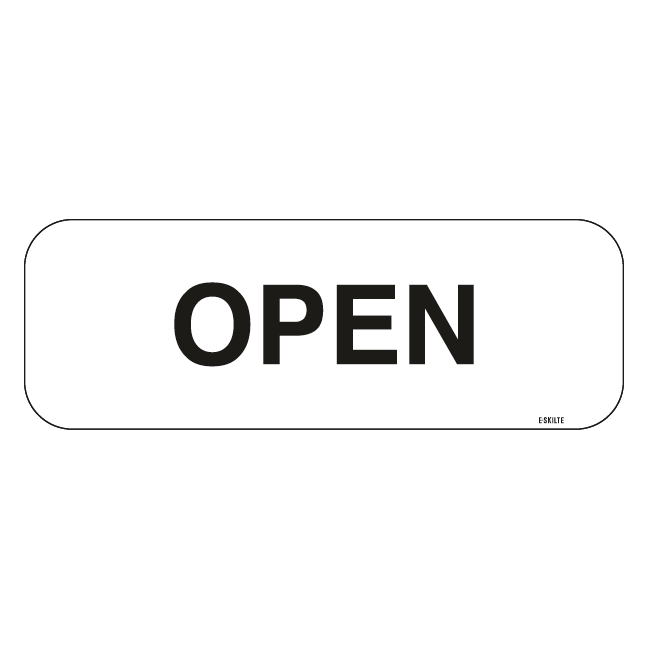 Open Hvid. Skilt