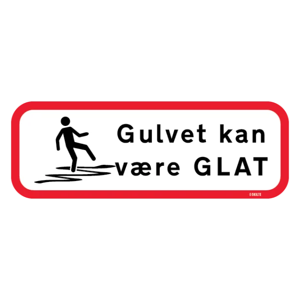 Gulvet kan være glat skilt