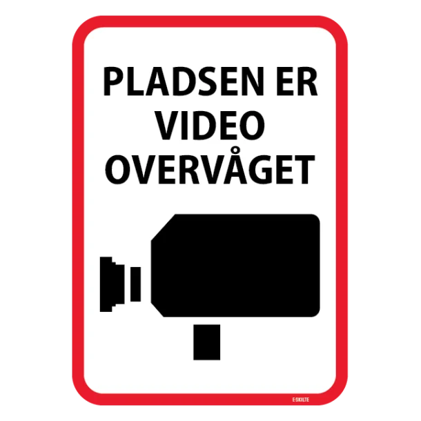 Pladsen er video overvåget skilt