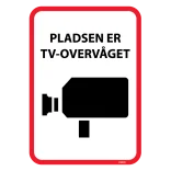 Pladsen er TV overvåget. Skilt.