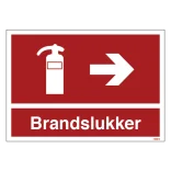 Brandslukker til Højre Brandskilt