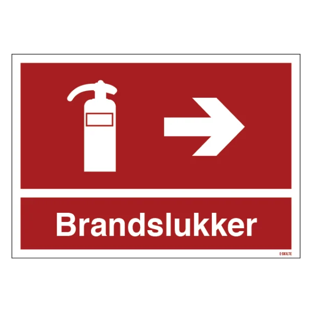 Brandslukker til Højre Brandskilt