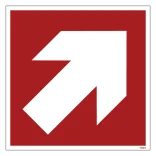 Diagonal Arrow Red. Brandskilt