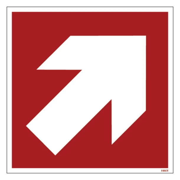 Diagonal Arrow Red. Brandskilt