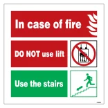 In Case Of Fire Use Stairs. Brandskilt