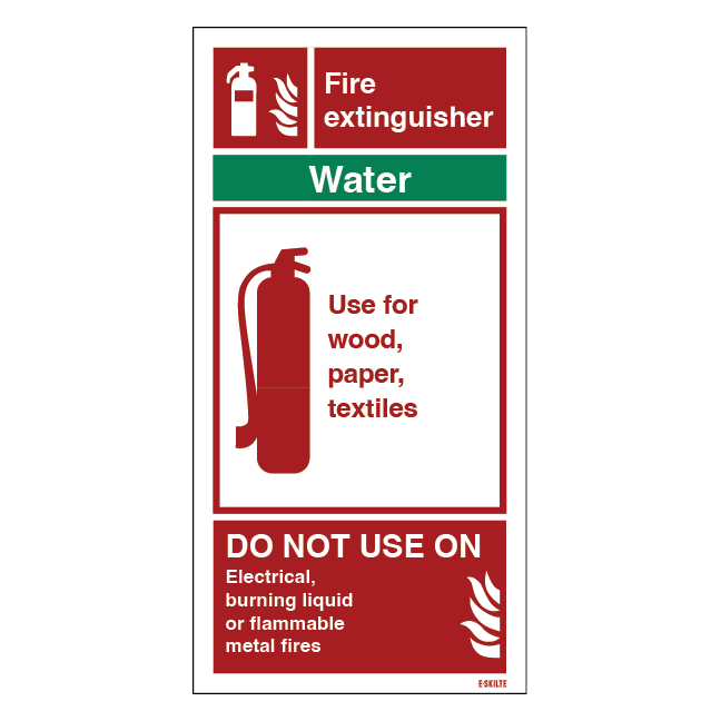 Fire Extinguisher Water: Brandskilt