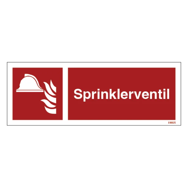 Sprinklerventil skilt