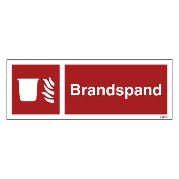 Brandspand. Brandskilt