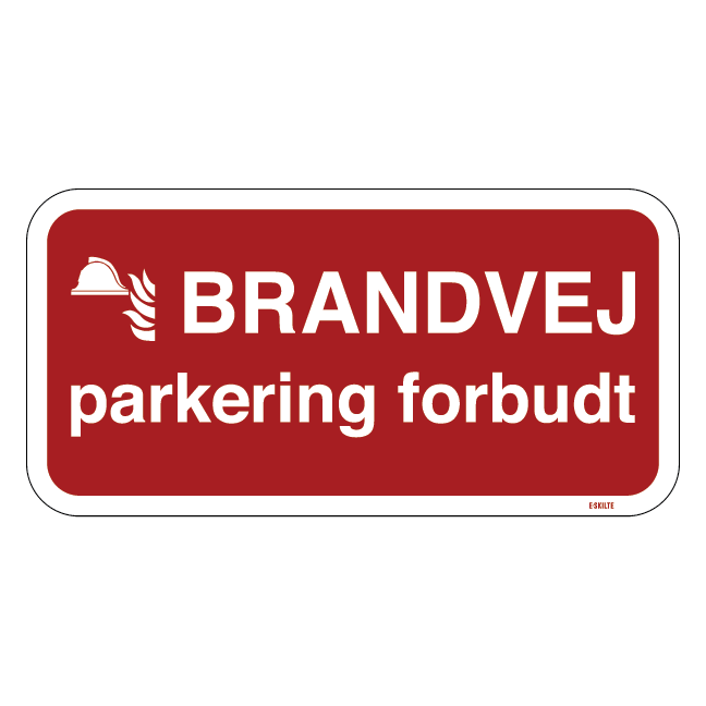Brandvej parkering forbudt skilt