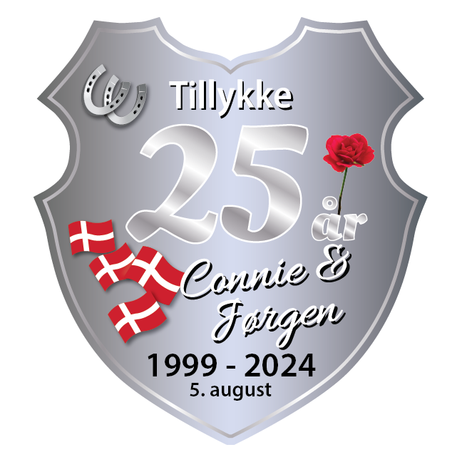 Sølvbryllupsskilt Skjold