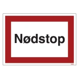 Nødstop. skilt