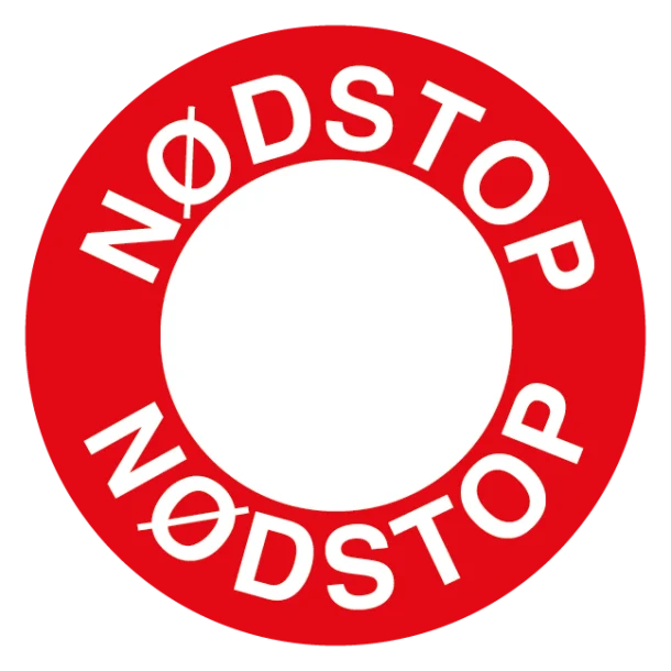 Nødstop skilt