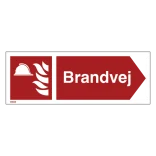 Brandvej til højre Brandskilt