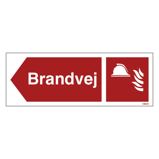 Brandvej til venstre Brandskilt