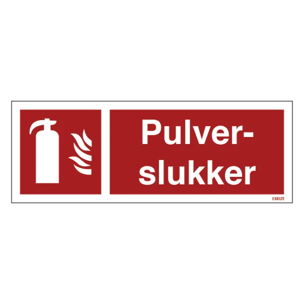 Pulverslukker Brandskilt