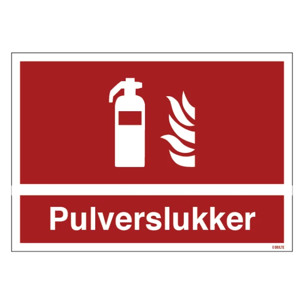 Pulverslukker Brandskilt