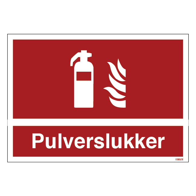 Pulverslukker Brandskilt