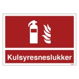 Kulsyresneslukker Brandskilt