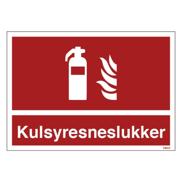 Kulsyresneslukker Brandskilt