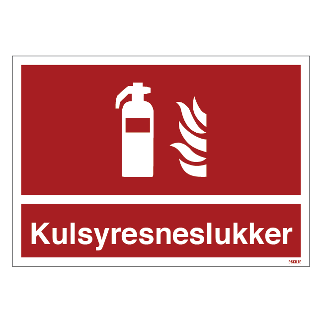 Kulsyresneslukker Brandskilt