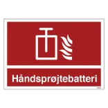 Håndsprøjtebatteri Brandskilt