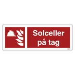 Solceller på tag brandskilt