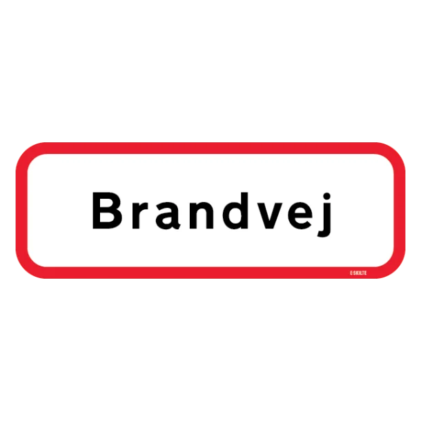 Brandvej. Brandskilt