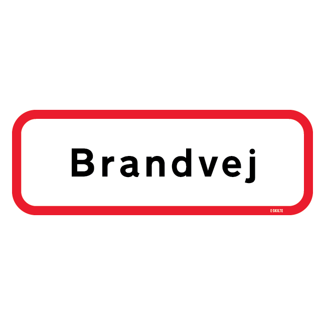 Brandvej. Brandskilt