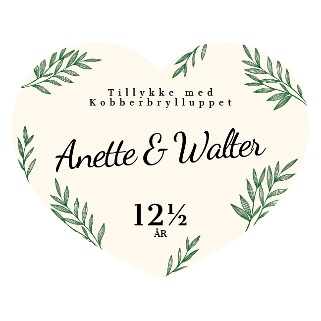 Bryllupsskilt Hjerte leaf