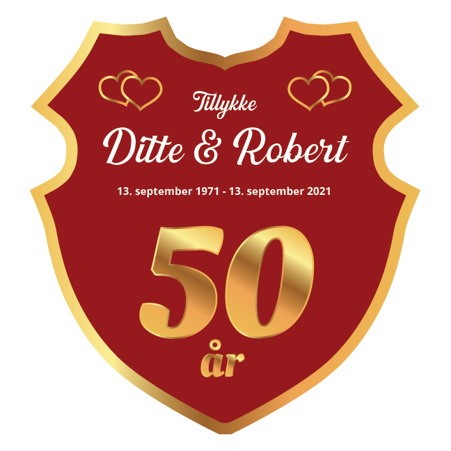 Guldbryllupsskjold Skilt