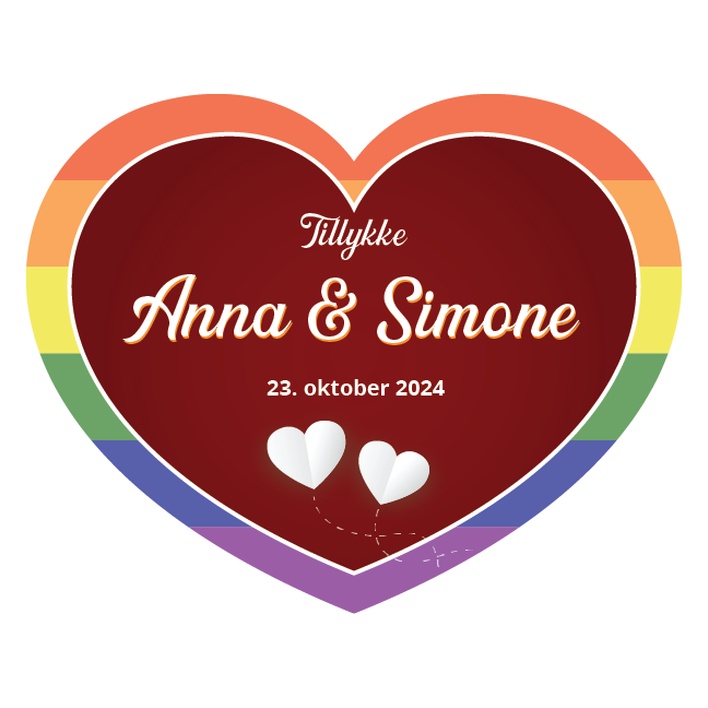 Pride Bryllupsskilt Hjerte