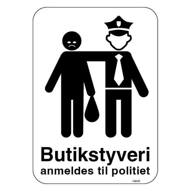 Butikstyveri anmeldes til politiet skilt