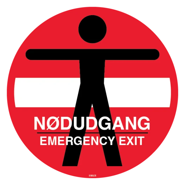 Person adgang forbudt Nødudgang Emergency exit skilt