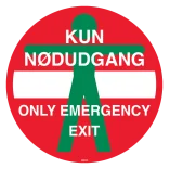 Kun Nødudgang Only Emergency exit skilt