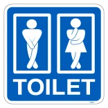 Toilet Sign-male-female. Bygningsskilt