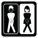 Toilet Sign-male-female. Bygningsskilt